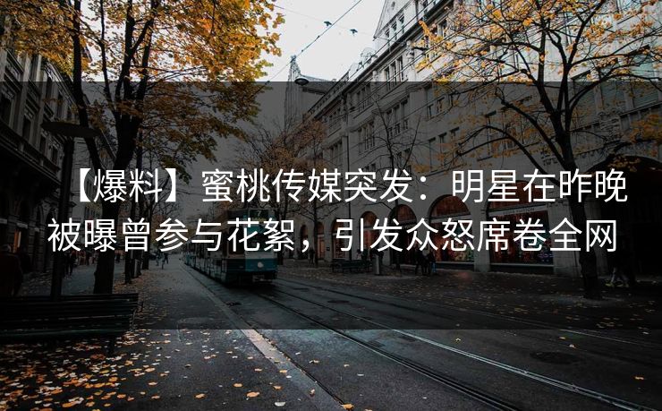 【爆料】蜜桃传媒突发:明星在昨晚被曝曾参与花絮,引发众怒席卷全网 【爆料】蜜桃传媒突发:明星在昨晚被曝曾参与花絮,引发众怒席卷全网