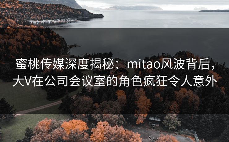 蜜桃传媒深度揭秘：mitao风波背后，大V在公司会议室的角色疯狂令人意外